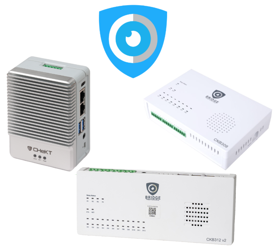 Compilation graphic of Chekt video control panels