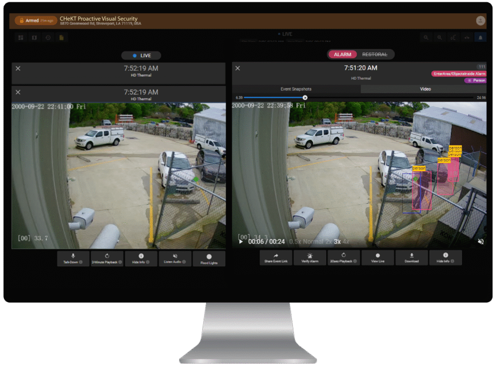 side by side veiw of actual video footage